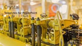  Presentation with engine - Amazing PPT theme having engine-compartment-of-retro-cruise backdrop and a coral colored foreground