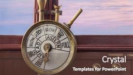 Presentation with ship engine - PPT theme having engine controls telegraph background and a tawny brown colored foreground