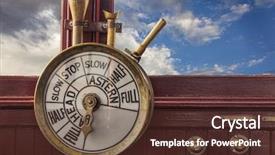  Presentation with ship engine - Presentation design having engine controls telegraph background and a tawny brown colored foreground