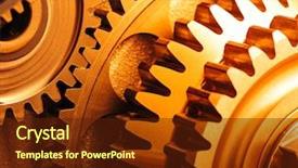  Presentation with gear wheels - Amazing PPT layouts having engine gear wheels industrial background backdrop and a tawny brown colored foreground