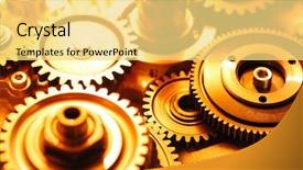  Presentation with gear wheels - PPT layouts having engine gear wheels industrial background background and a yellow colored foreground