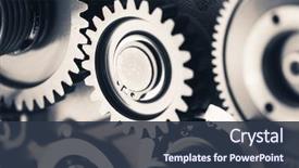  Presentation with gear wheels - Audience pleasing slide set consisting of engine gear wheels industrial background backdrop and a tawny brown colored foreground