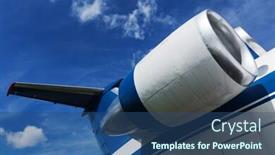  Presentation with aircraft engine - Colorful presentation enhanced with engine of the modern aircraft backdrop and a ocean colored foreground