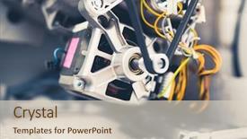  Presentation with engine - Cool new presentation theme with engine of washing machine backdrop and a lemonade colored foreground