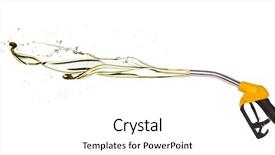  Presentation with petrol fuel storage - Audience pleasing slide deck consisting of engine oil - petrol splashing out of pistol backdrop and a white colored foreground