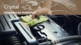  Presentation with auto body shop - Cool new slide deck with engine oil level in body backdrop and a coral colored foreground