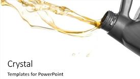  Presentation with engine - PPT theme having engine oil pouring from canister background and a white colored foreground
