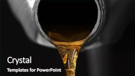  Presentation with engine - Slide deck with engine oil pouring from canister background and a black colored foreground