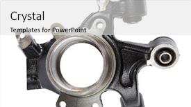  Presentation with car spare parts - PPT theme having engine parts - black metal car spare isolated background and a light gray colored foreground
