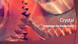  Presentation with gear wheels - Presentation theme having engine parts - gear wheels close-up background and a coral colored foreground