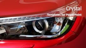  Presentation with car engine - Amazing theme having engine parts - modern car headlight backdrop and a red colored foreground