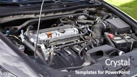  Presentation with auto repair - Beautiful PPT theme featuring engine parts - professional car mechanic working backdrop and a gray colored foreground
