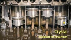  Presentation with engine - Amazing slides having engine piston cross section backdrop and a tawny brown colored foreground