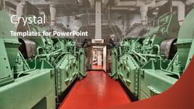  Presentation with ship engine - Presentation theme enhanced with engine-room-of-an-old background and a gray colored foreground