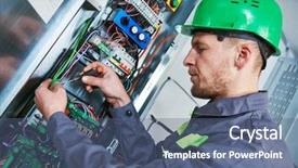  Presentation with maintenance - Theme with engine room of elevator background and a ocean colored foreground