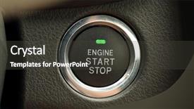  Presentation with start stop continue - Presentation design enhanced with engine start stop button background and a dark gray colored foreground