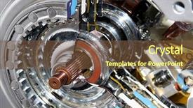  Presentation with engine - Presentation design enhanced with engine transmission background and a tawny brown colored foreground