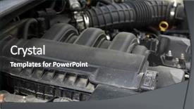  Presentation with car engine - Colorful presentation design enhanced with engine under hood of car backdrop and a dark gray colored foreground
