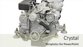  Presentation with engine - PPT layouts enhanced with engine under the white background background and a mint green colored foreground