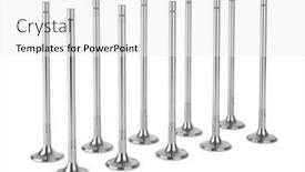  Presentation with engine - Slide deck consisting of engine-valves-isolated-on-white background and a  colored foreground