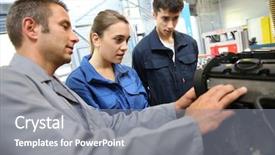  Presentation with engine - Slides enhanced with engineengineering - students with instructor working background and a gray colored foreground