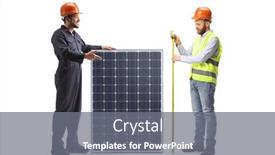  Presentation with solar - Slides consisting of engineer-and-a-worker-standing background and a gray colored foreground