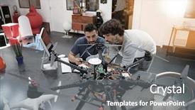  Presentation with internship - Audience pleasing slide deck consisting of engineer and technician working together backdrop and a gray colored foreground