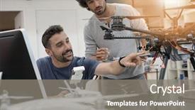  Presentation with internship - Slides having engineer and technician working together background and a  colored foreground