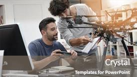  Presentation with internship - Beautiful PPT theme featuring engineer and technician working together backdrop and a gray colored foreground