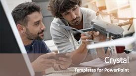  Presentation with internship - Theme featuring engineer and technician working together background and a coral colored foreground