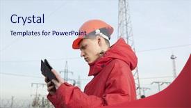  Presentation with electrical engineer - Amazing presentation having engineer at electrical substation using backdrop and a  colored foreground