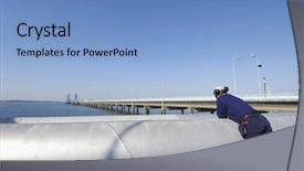  Presentation with maine - Presentation with oil industry - engineer bending to check explosive background and a teal colored foreground