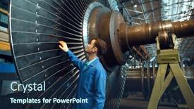  Presentation with checks - Slide set with engineer-checks-turbine-impeller-vanes background and a ocean colored foreground