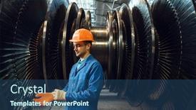  Presentation with checks - Presentation design with engineer-checks-turbine-impeller-vanes background and a ocean colored foreground
