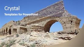  Presentation with aqueduct - Amazing presentation theme having engineer civil - ancient roman aqueduct backdrop and a teal colored foreground