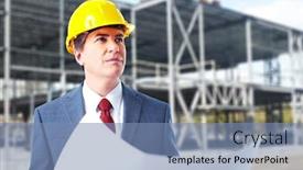  Presentation with industrial engineer - Amazing PPT theme having  backdrop and a  colored foreground