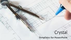  Presentation with foundation engineering construction - Amazing slides having engineer drawing a construction project backdrop and a  colored foreground