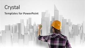  Presentation with business re engineering - Amazing presentation theme having engineer drawing project of business backdrop and a white colored foreground