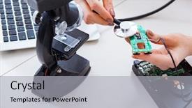  Presentation with broken relationship fixing a concept - Cool new PPT layouts with engineer fixing broken computer hard backdrop and a light gray colored foreground