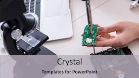  Presentation with computer - Beautiful PPT layouts featuring engineer fixing broken computer hard backdrop and a light gray colored foreground