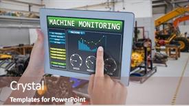  Presentation with mechanic tablet - Cool new slides with engineer flow - woman using tablet pc backdrop and a  colored foreground