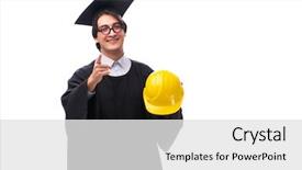  Presentation with university - Amazing slide set having engineer graduation - young handsome man graduating backdrop and a  colored foreground
