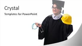  Presentation with university - Slide deck consisting of engineer graduation - young handsome man graduating background and a white colored foreground