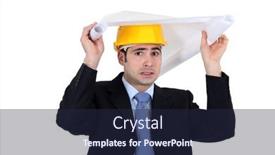  Presentation with engineering drawing tools - Colorful slide deck enhanced with engineer-hiding-under-a-drawing backdrop and a wine colored foreground