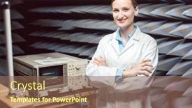  Presentation with testing - Presentation theme enhanced with engineer-in-a-silent-lab background and a violet colored foreground