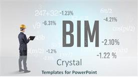  Presentation with hat - Presentation theme with engineer-in-hard-hat background and a sky blue colored foreground