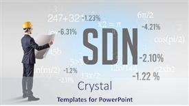  Presentation with hat - PPT theme having engineer-in-hard-hat background and a sky blue colored foreground