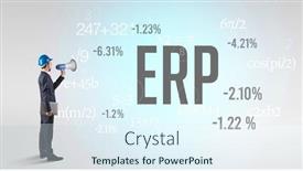  Presentation with hat - Presentation theme having engineer-in-hard-hat background and a sky blue colored foreground