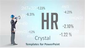  Presentation with hat - Presentation design featuring engineer-in-hard-hat background and a sky blue colored foreground