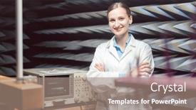  Presentation with high frequency - Colorful presentation theme enhanced with engineer-in-high-frequency-electronics backdrop and a coral colored foreground